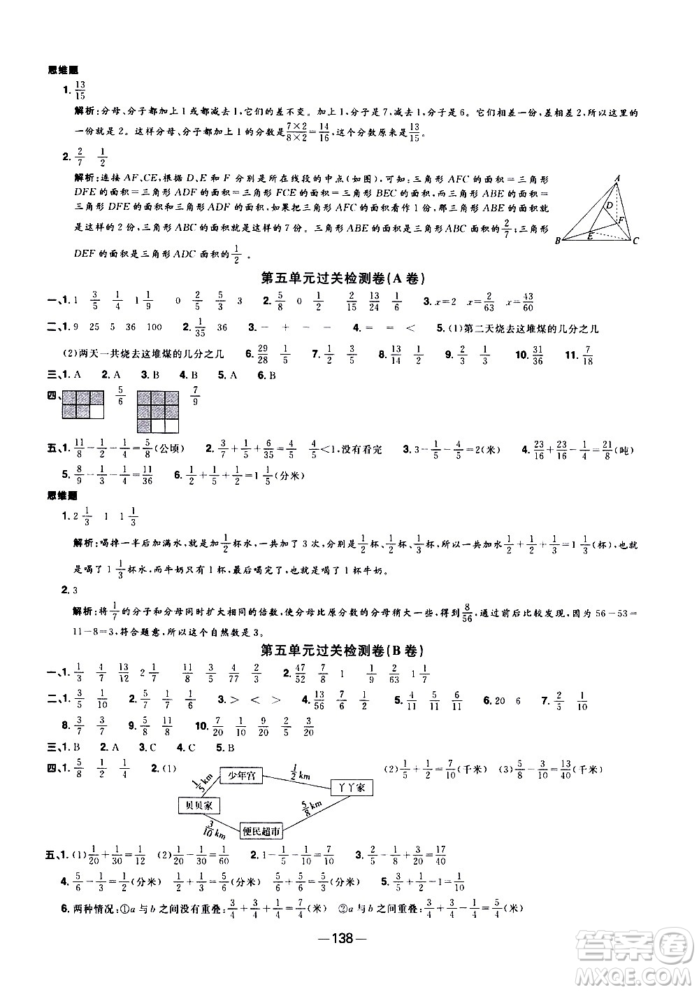 江西教育出版社2021陽光同學(xué)一線名師全優(yōu)好卷數(shù)學(xué)五年級(jí)下冊(cè)SJ蘇教版答案