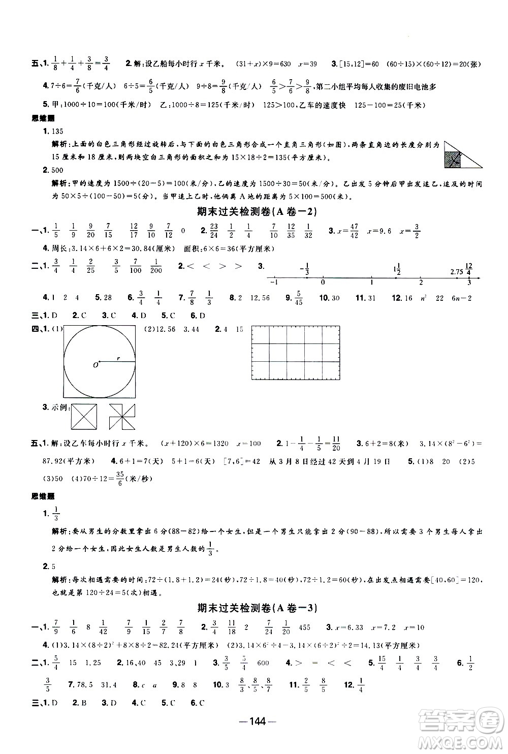 江西教育出版社2021陽光同學(xué)一線名師全優(yōu)好卷數(shù)學(xué)五年級(jí)下冊(cè)SJ蘇教版答案