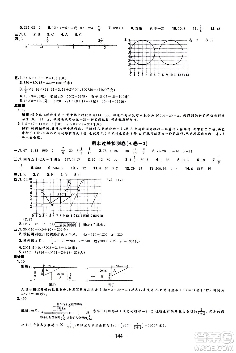 江西教育出版社2021陽光同學(xué)一線名師全優(yōu)好卷數(shù)學(xué)六年級下冊SJ蘇教版答案