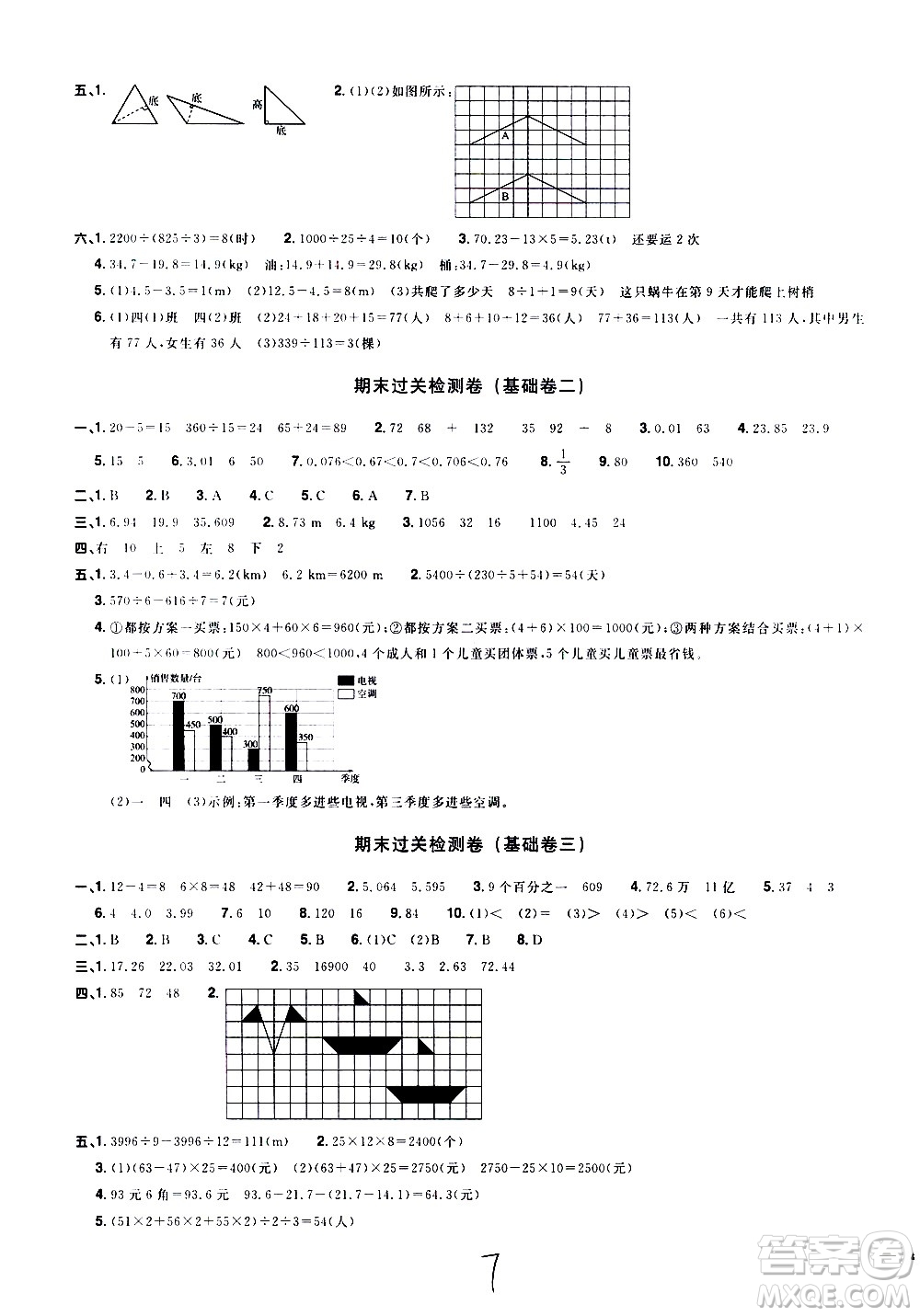 浙江教育出版社2021陽(yáng)光同學(xué)全優(yōu)達(dá)標(biāo)好卷數(shù)學(xué)四年級(jí)下冊(cè)R人教版浙江專(zhuān)版答案