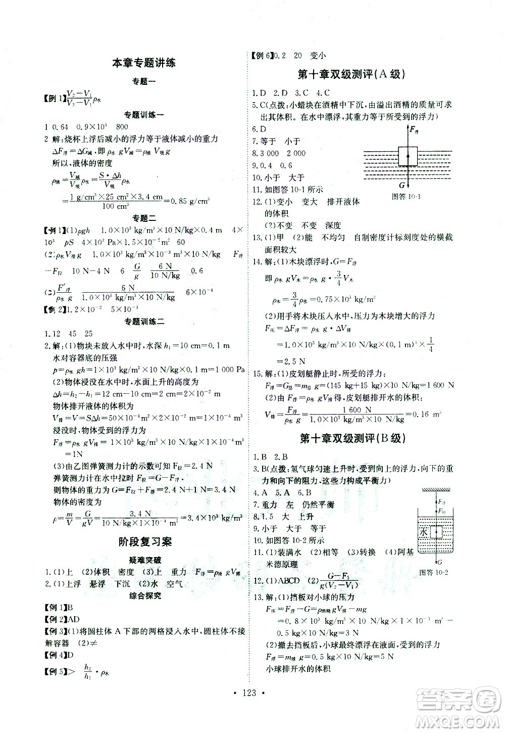 湖北少年兒童出版社2021長(zhǎng)江全能學(xué)案同步練習(xí)冊(cè)物理八年級(jí)下冊(cè)人教版答案