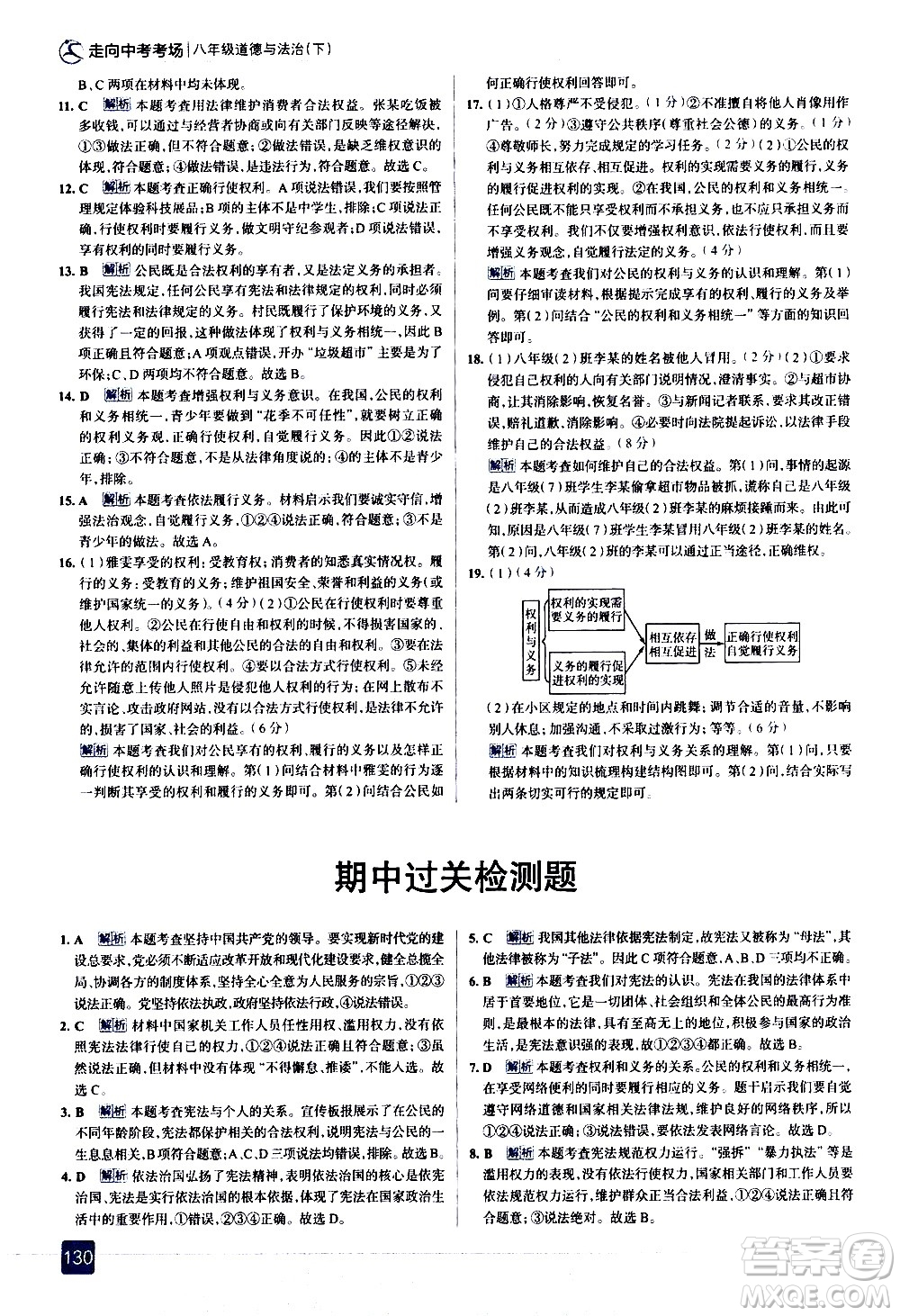 現(xiàn)代教育出版社2021走向中考考場道德與法治八年級(jí)下冊(cè)人教版答案