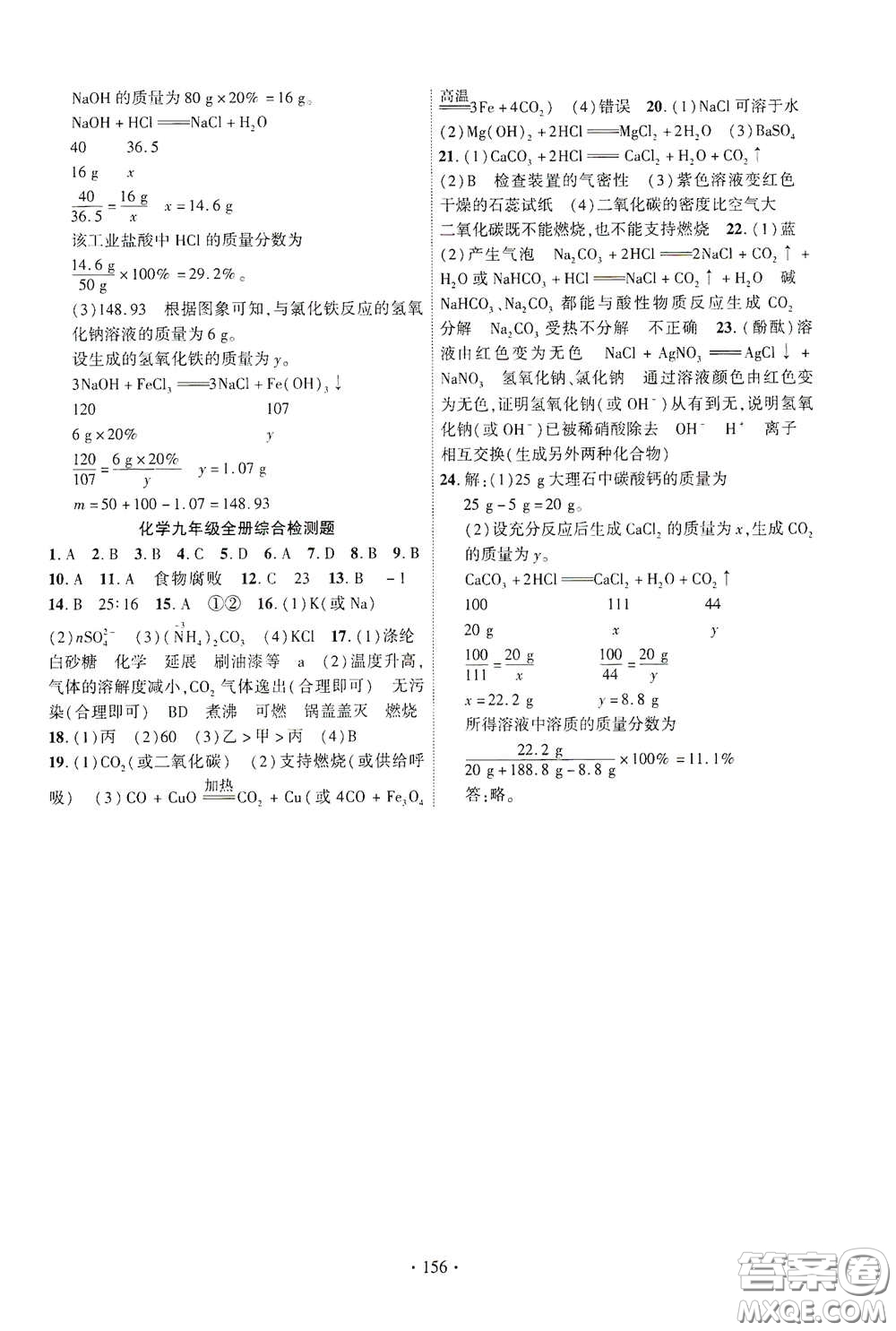 寧夏人民教育出版社2021暢優(yōu)新課堂九年級(jí)化學(xué)下冊(cè)人教版江西專版答案