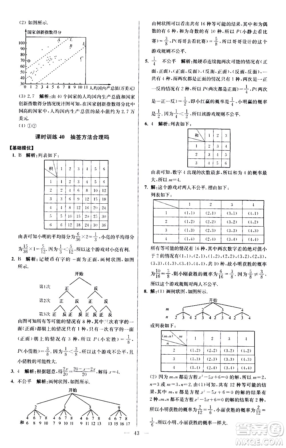 江蘇鳳凰科學技術(shù)出版社2021初中數(shù)學小題狂做提優(yōu)版九年級下冊蘇科版答案