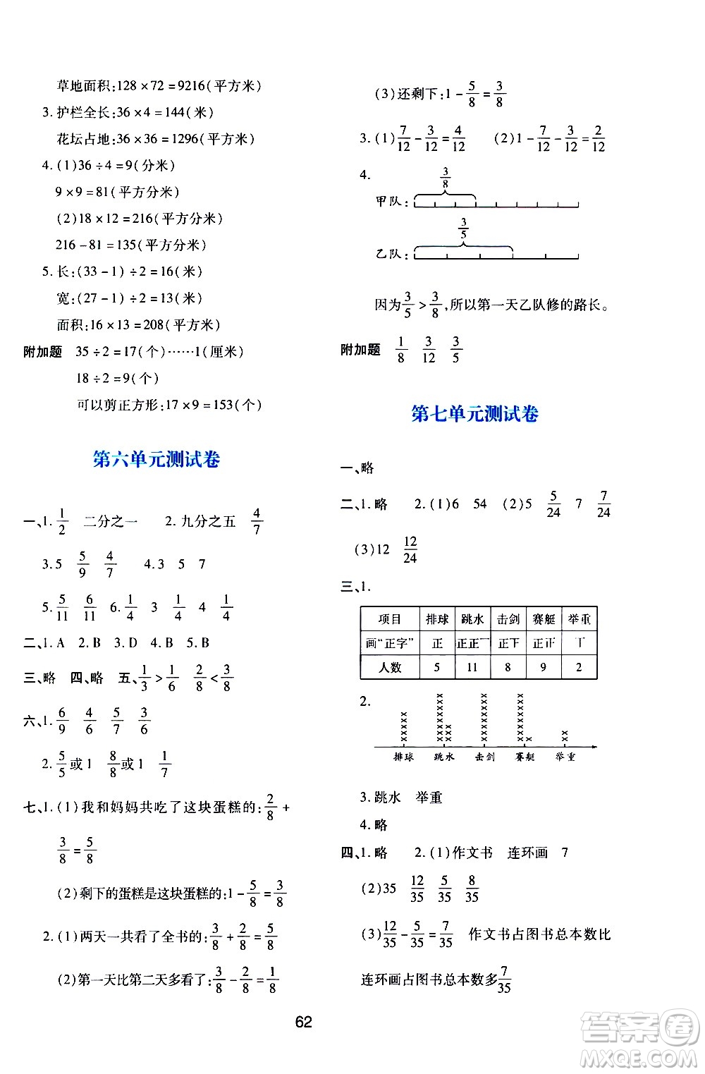 陜西人民教育出版社2021新課程學習與評價三年級數(shù)學下C北師大版答案