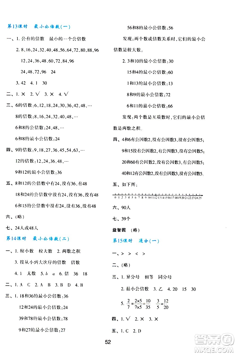 陜西人民教育出版社2021新課程學(xué)習(xí)與評(píng)價(jià)五年級(jí)數(shù)學(xué)下A人教版答案