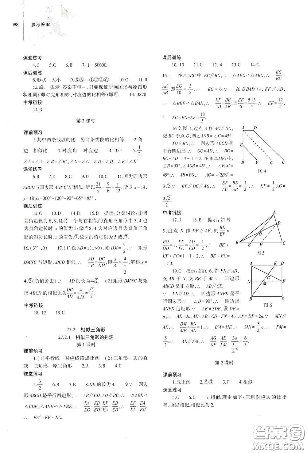 大象出版社2021初中同步練習(xí)冊九年級數(shù)學(xué)下冊人教版山東專版答案