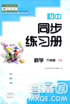 大象出版社2021初中同步練習(xí)冊九年級數(shù)學(xué)下冊人教版山東專版答案