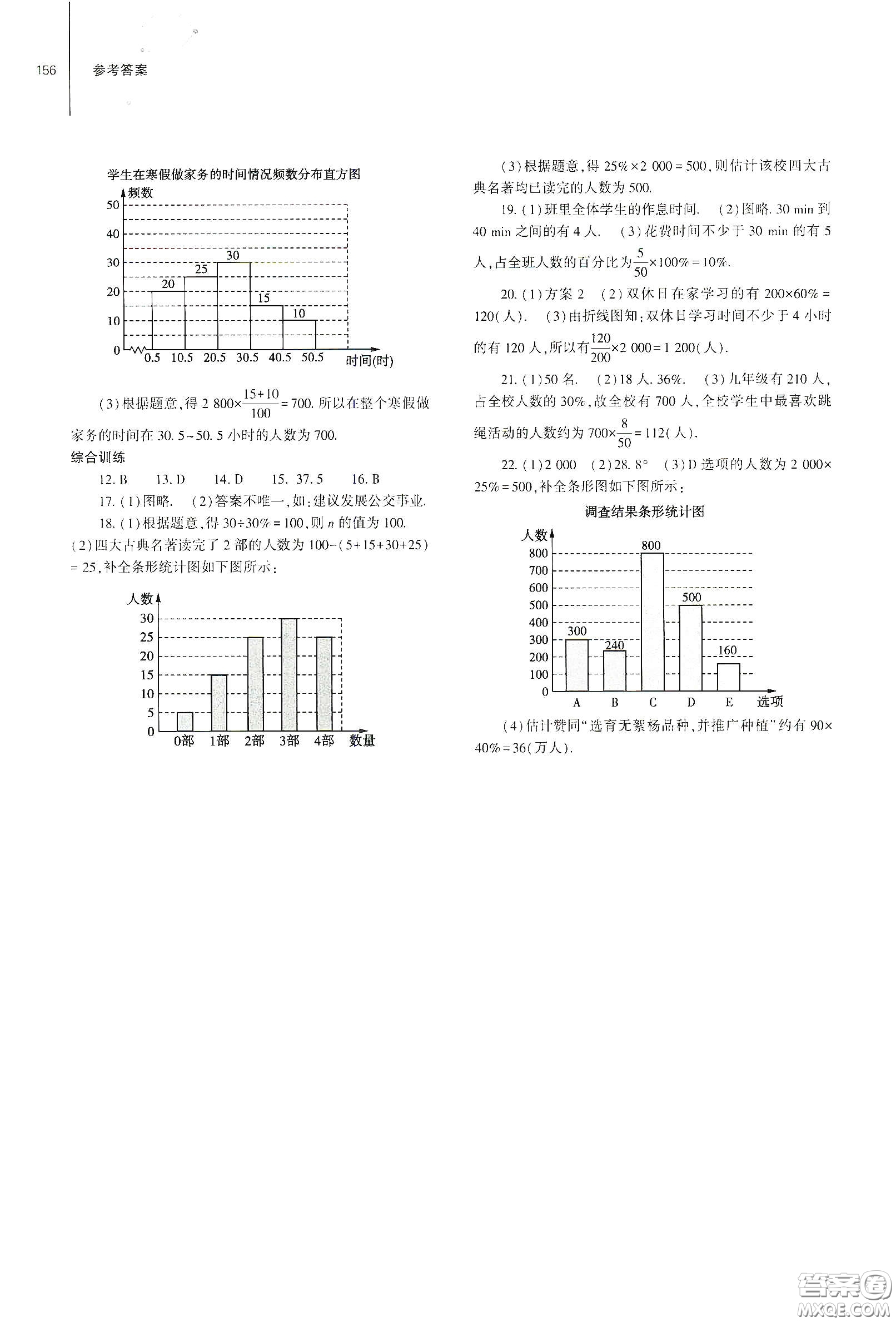 大象出版社2021初中同步練習(xí)冊(cè)七年級(jí)數(shù)學(xué)下冊(cè)人教版山東省內(nèi)答案