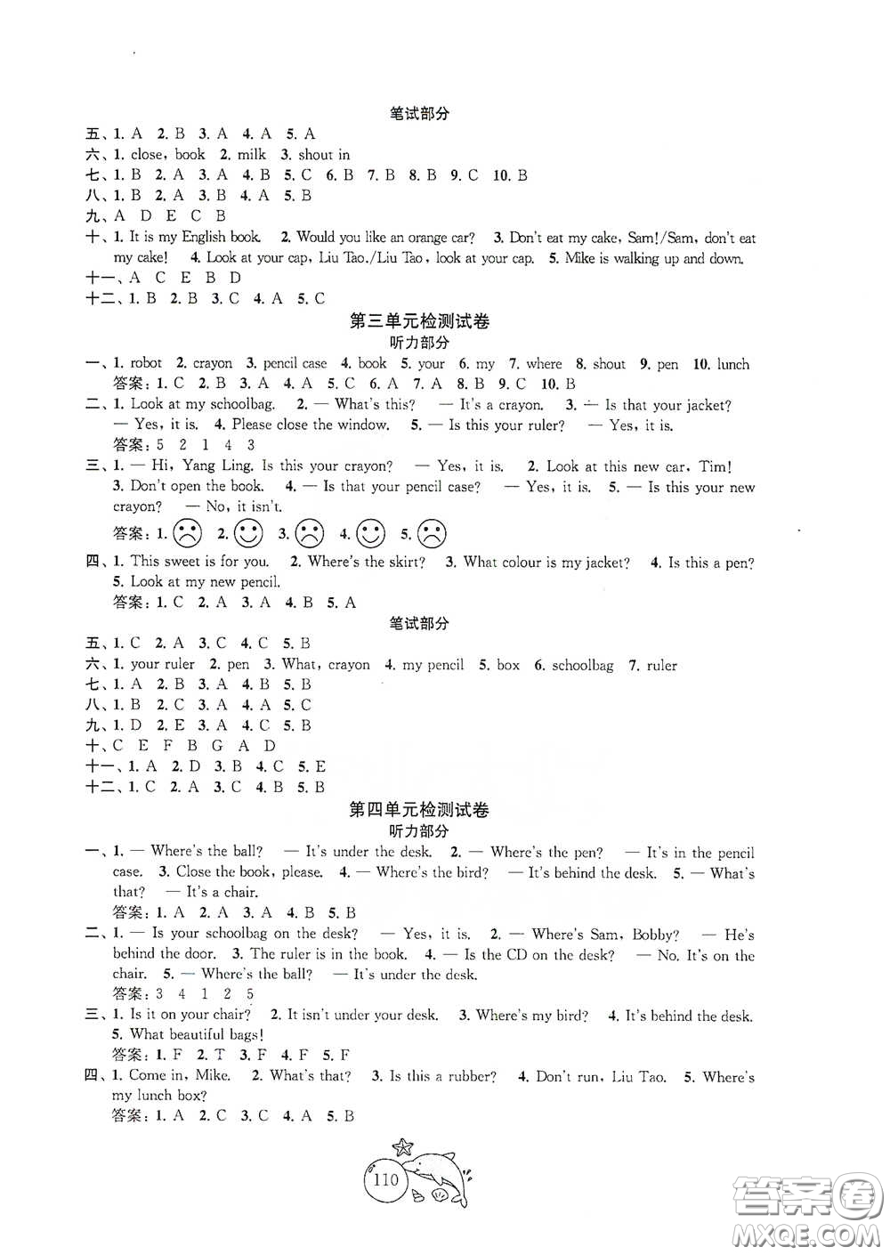 蘇州大學(xué)出版社2021金鑰匙1+1目標(biāo)檢測(cè)三年級(jí)英語下冊(cè)國標(biāo)江蘇版答案