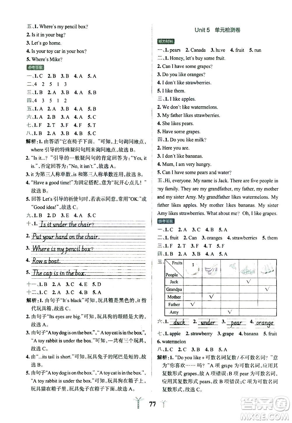 陜西師范大學出版總社有限公司2021小學學霸沖A卷英語三年級下冊RJ人教版答案