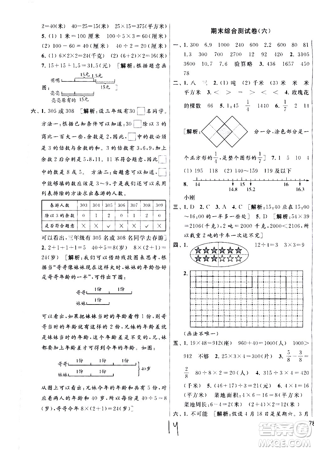 新世紀(jì)出版社2021亮點給力大試卷數(shù)學(xué)三年級下冊江蘇國際版答案