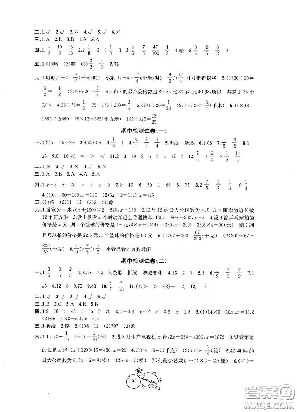 蘇州大學(xué)出版社2021金鑰匙1+1目標(biāo)檢測(cè)五年級(jí)數(shù)學(xué)下冊(cè)國(guó)標(biāo)江蘇版答案