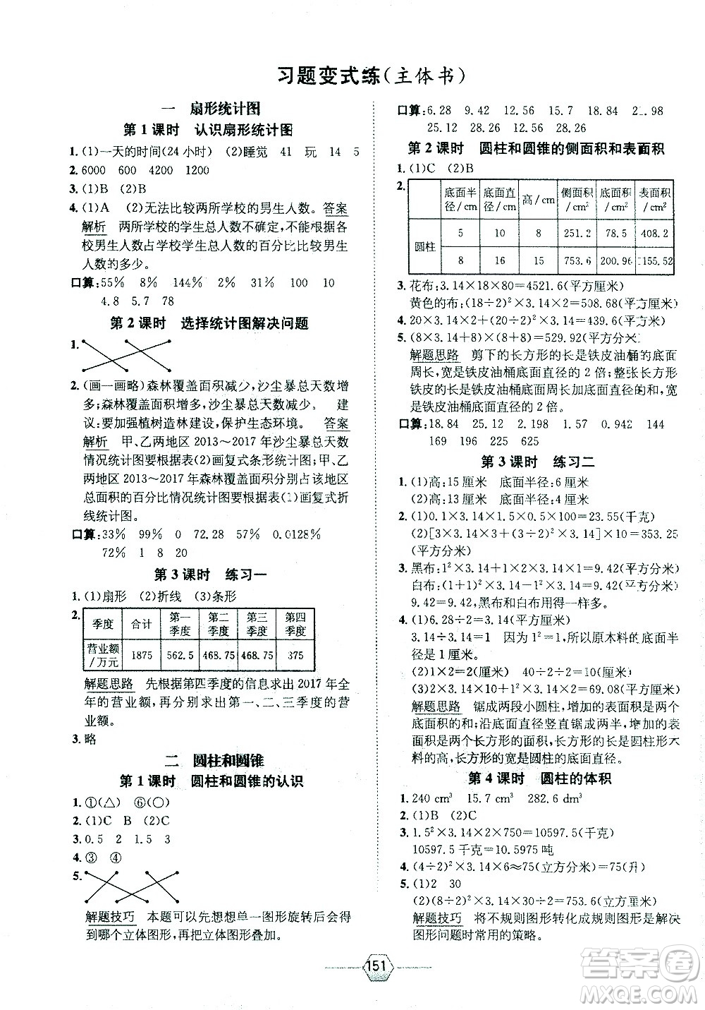 現(xiàn)代教育出版社2021走向優(yōu)等生六年級(jí)數(shù)學(xué)下江蘇版答案