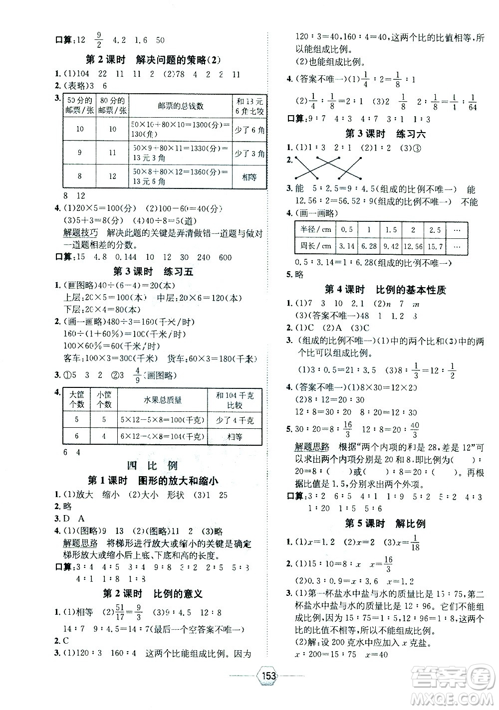 現(xiàn)代教育出版社2021走向優(yōu)等生六年級(jí)數(shù)學(xué)下江蘇版答案