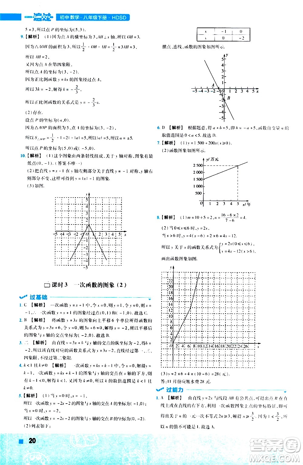 南京師范大學(xué)出版社2021版一遍過初中數(shù)學(xué)八年級下冊HDSD華東師大版答案