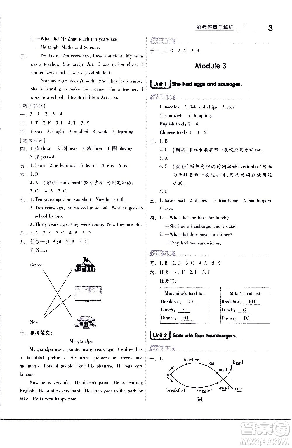 南京師范大學(xué)出版社2021春季一遍過(guò)小學(xué)英語(yǔ)五年級(jí)下冊(cè)WY外研版答案