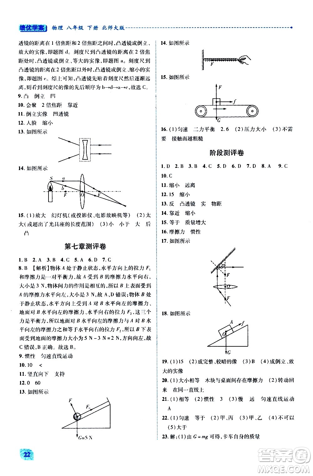 陜西師范大學(xué)出版總社有限公司2021績(jī)優(yōu)學(xué)案物理八年級(jí)下冊(cè)北師大版答案