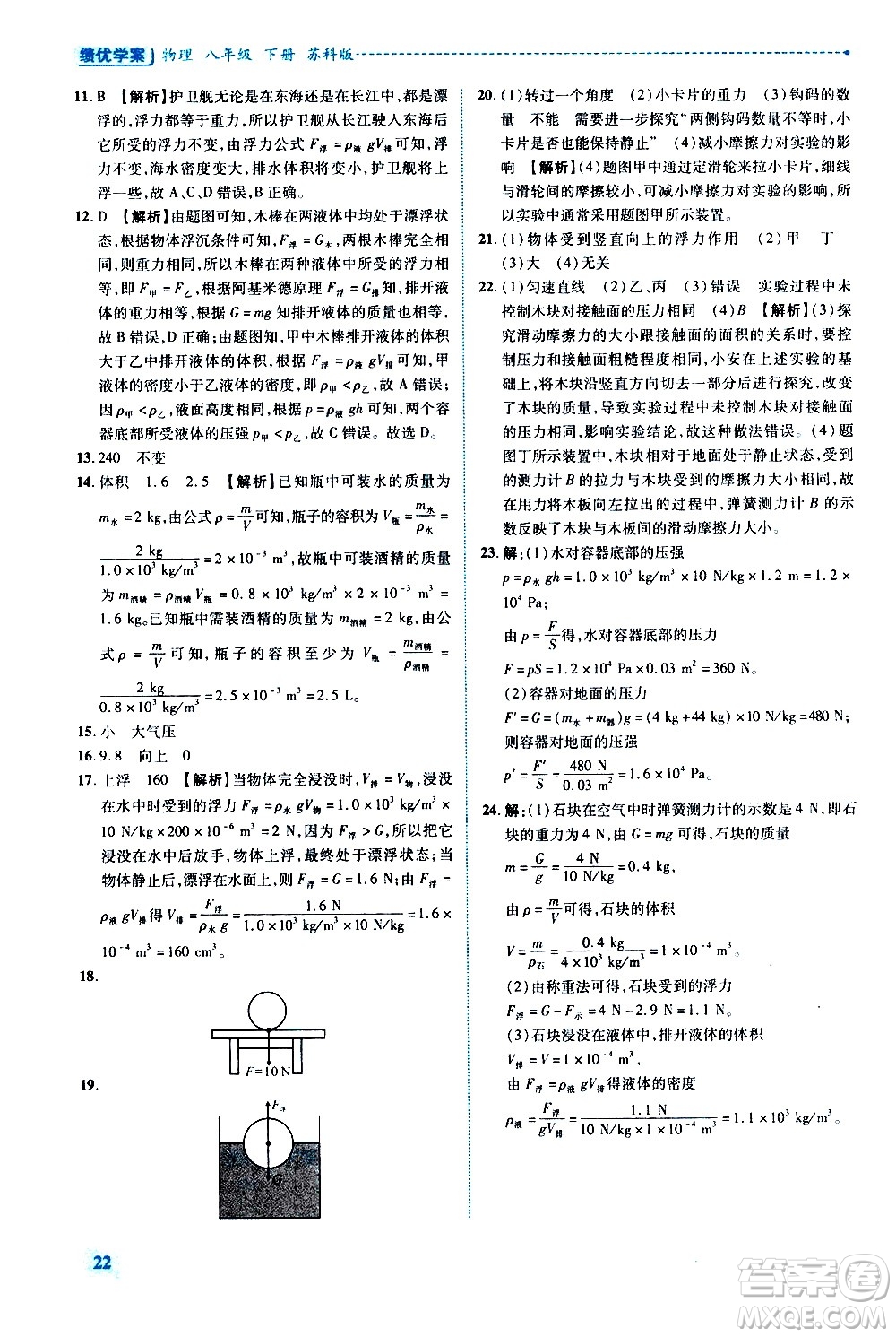 陜西師范大學(xué)出版總社有限公司2021績優(yōu)學(xué)案物理八年級下冊蘇科版答案