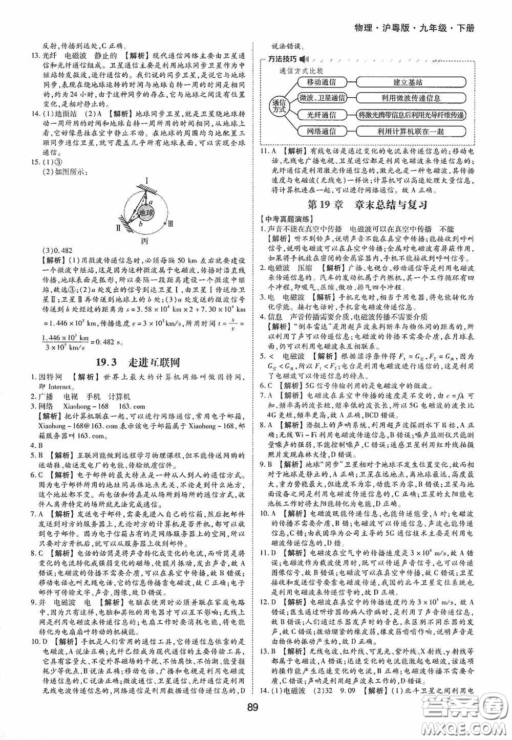 黃山出版社2021新編基礎(chǔ)訓(xùn)練九年級物理下冊滬粵版答案