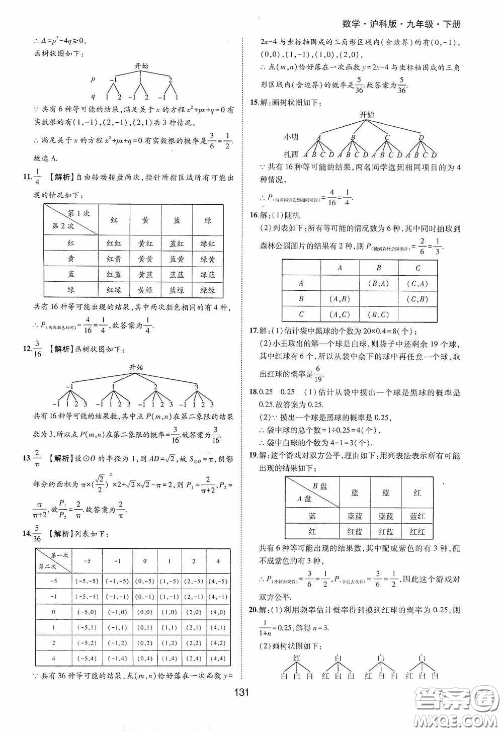 黃山出版社2021新編基礎(chǔ)訓(xùn)練九年級數(shù)學(xué)下冊滬科版答案