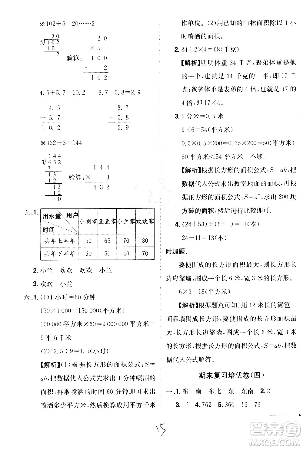 江西美術(shù)出版社2021魔力一卷通小學(xué)期末沖刺100分數(shù)學(xué)三年級下冊RJ人教版答案