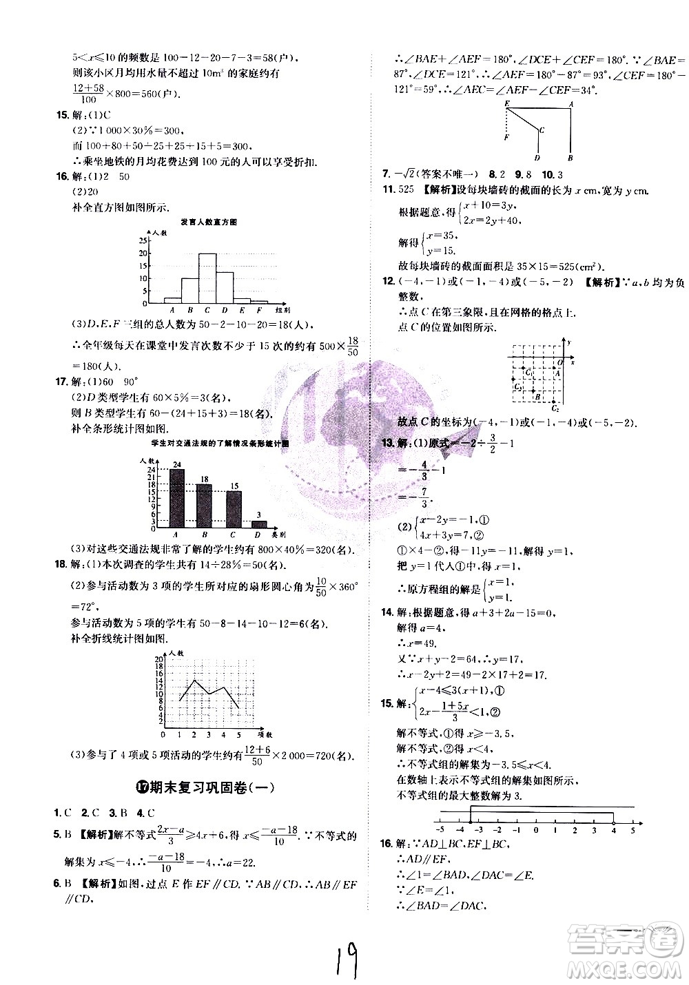 黑龍江美術(shù)出版社2021魔力一卷通數(shù)學(xué)七年級(jí)下冊(cè)RJ人教版答案