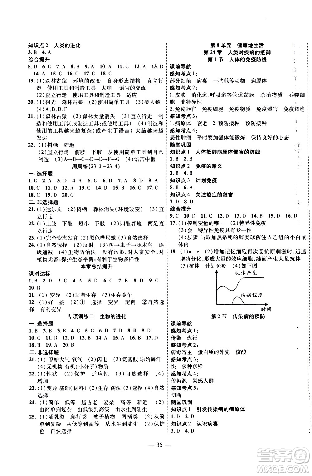 世界圖書出版公司2021新課程成長資源課時精練生物八年級下冊蘇科版答案