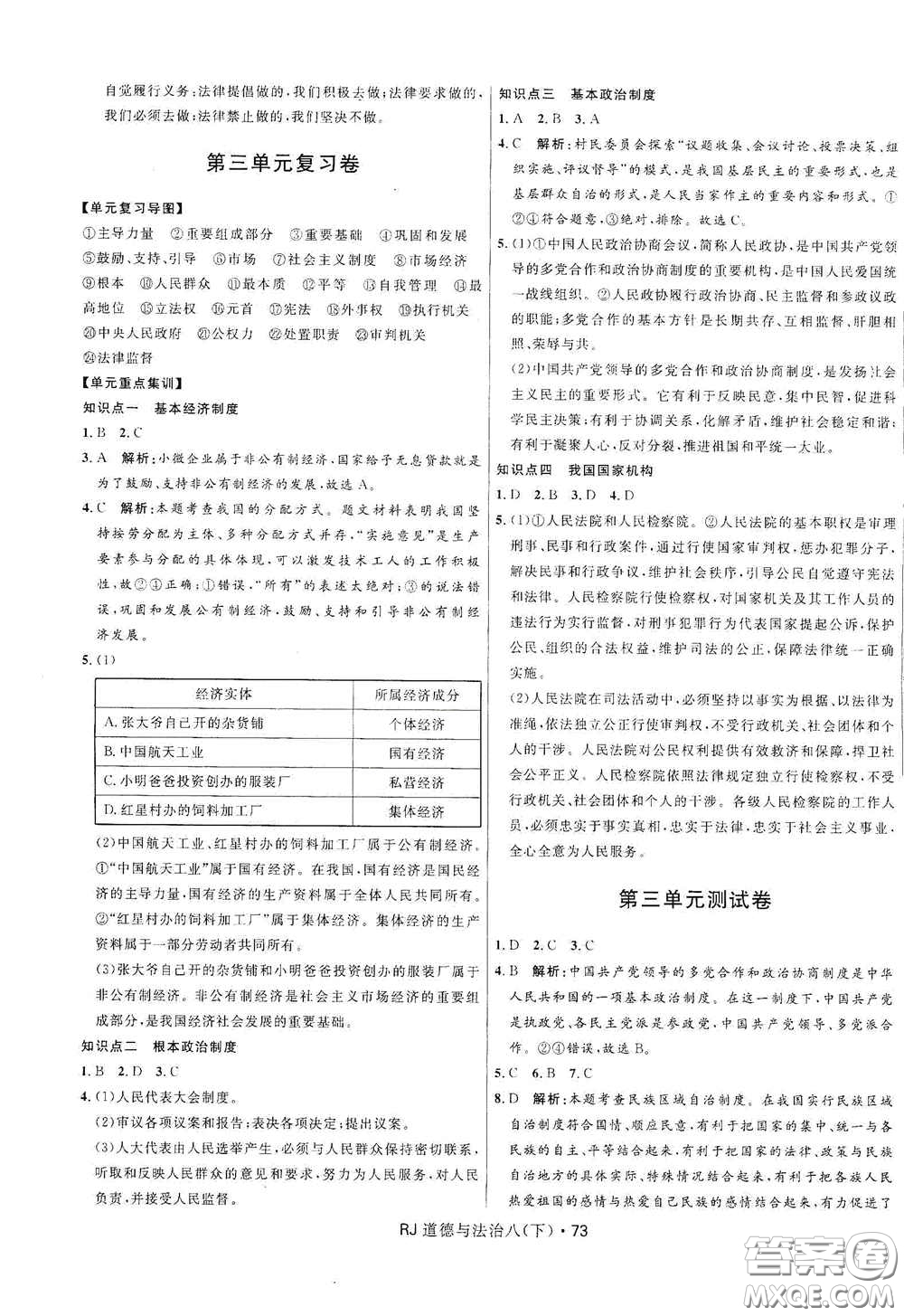 黑龍江少年兒童出版社2021創(chuàng)新與探究測試卷八年級道德與法治下冊人教版答案