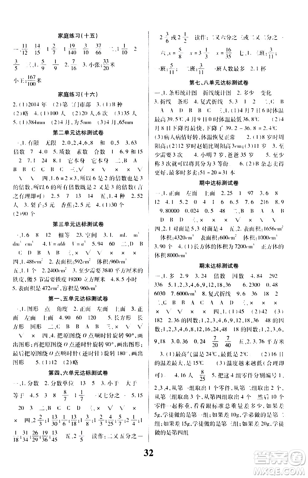 貴州人民出版社2021名校課堂數(shù)學(xué)五年級下冊人教版答案