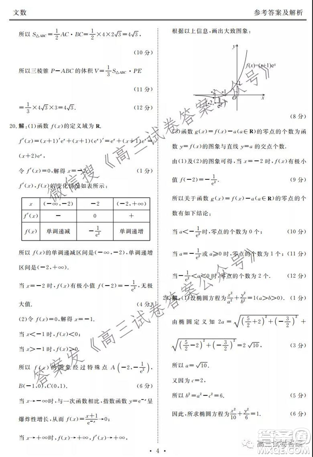 2021屆天府名校5月高三診斷性考試文科數(shù)學答案