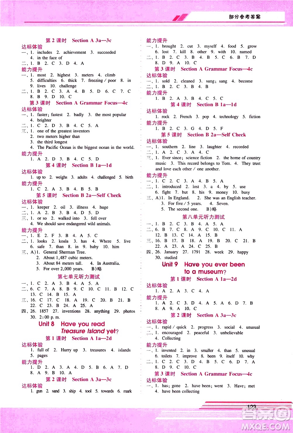 廣西師范大學(xué)出版社2021新課程學(xué)習(xí)輔導(dǎo)英語(yǔ)八年級(jí)下冊(cè)人教版答案