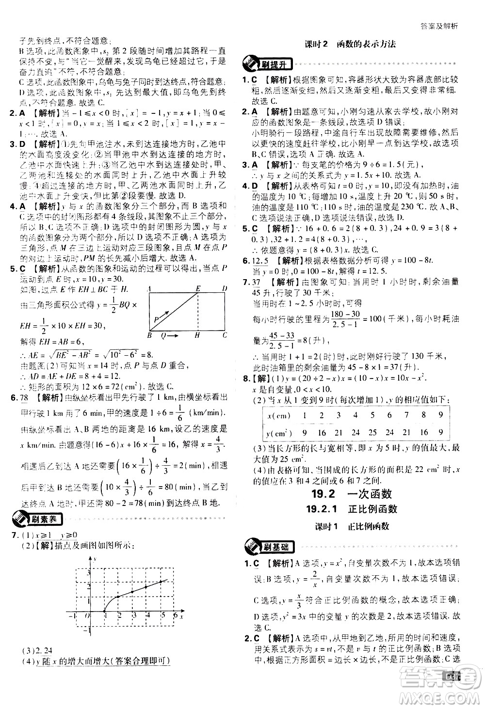 開(kāi)明出版社2021版初中必刷題數(shù)學(xué)八年級(jí)下冊(cè)RJ人教版答案