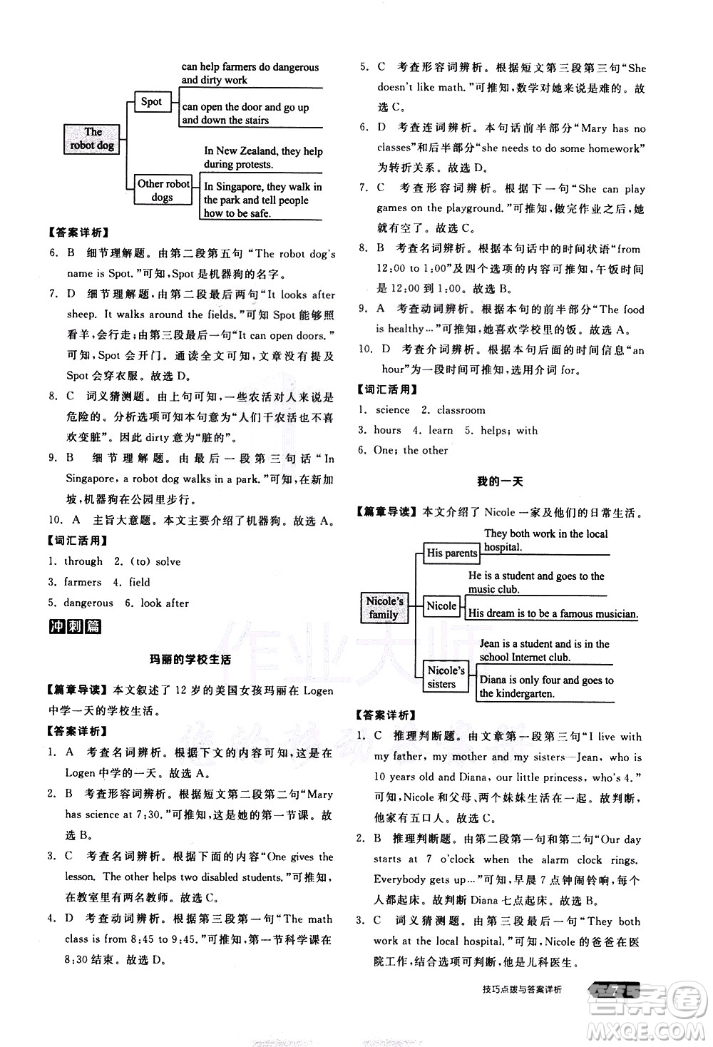 陽光出版社2021練就優(yōu)等生英語完形填空閱讀理解七年級下冊新課標(biāo)RJ人教版答案