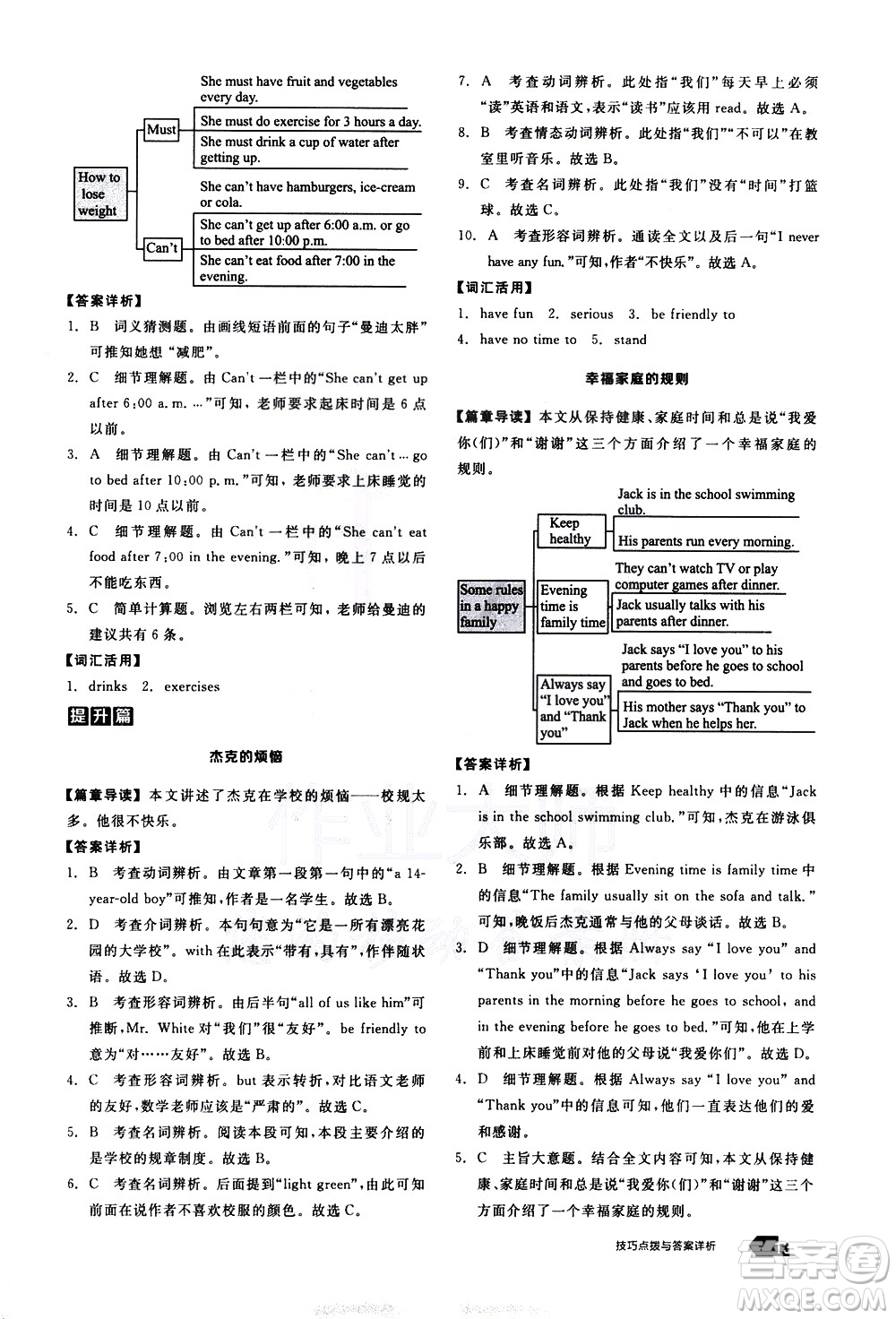 陽光出版社2021練就優(yōu)等生英語完形填空閱讀理解七年級下冊新課標(biāo)RJ人教版答案