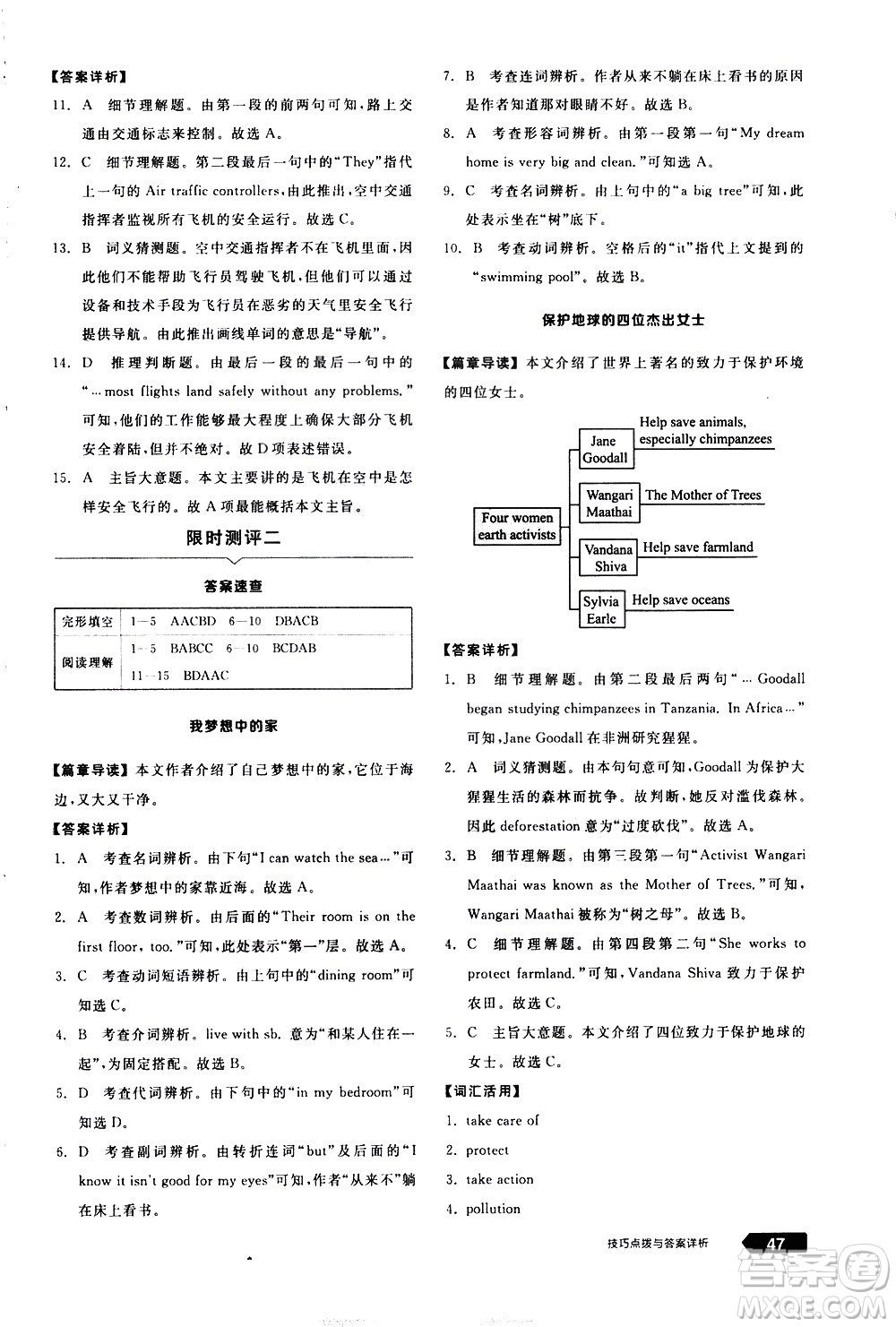 陽光出版社2021練就優(yōu)等生英語完形填空閱讀理解七年級下冊新課標(biāo)RJ人教版答案