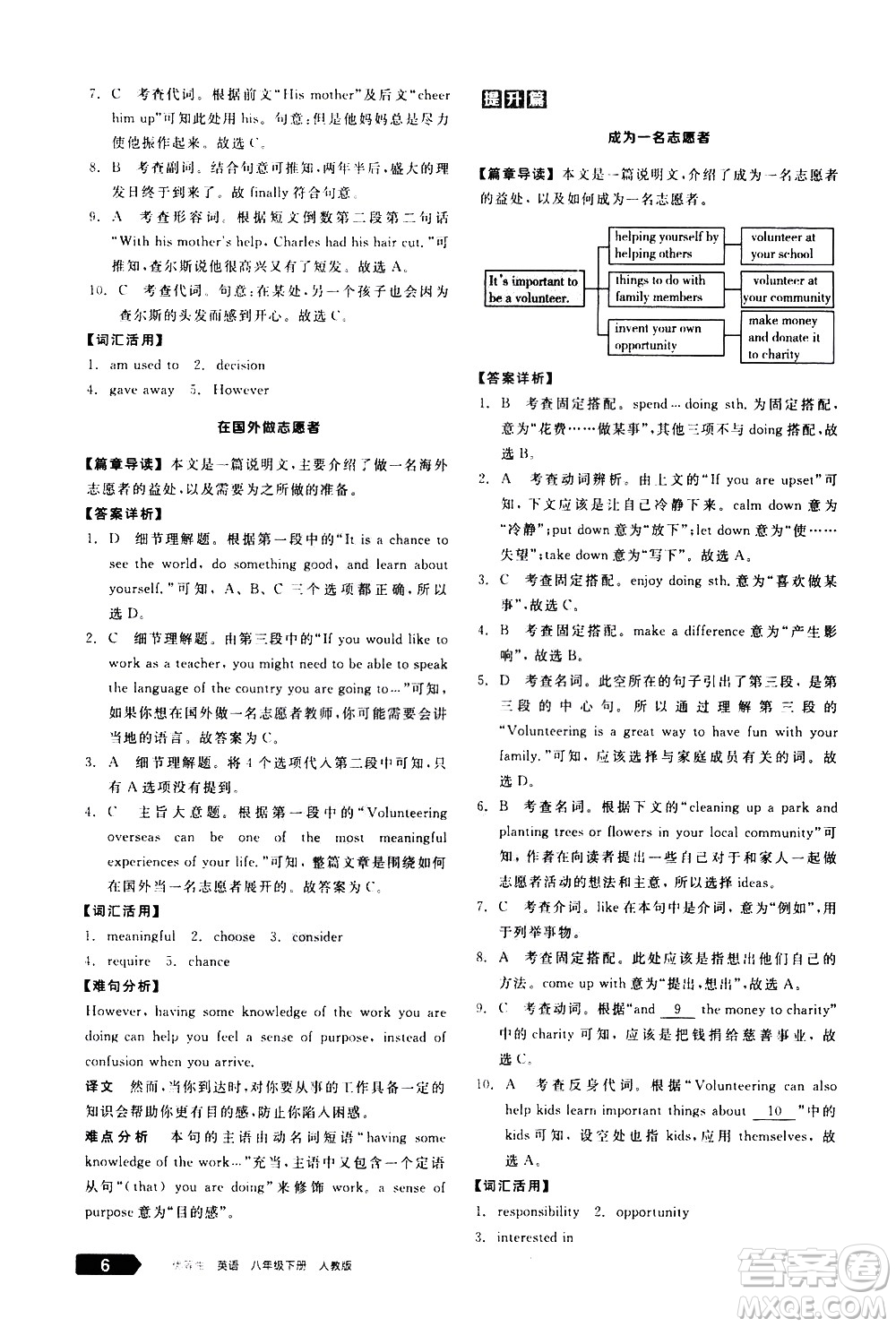 陽光出版社2021練就優(yōu)等生英語完形填空閱讀理解八年級下冊新課標(biāo)RJ人教版答案