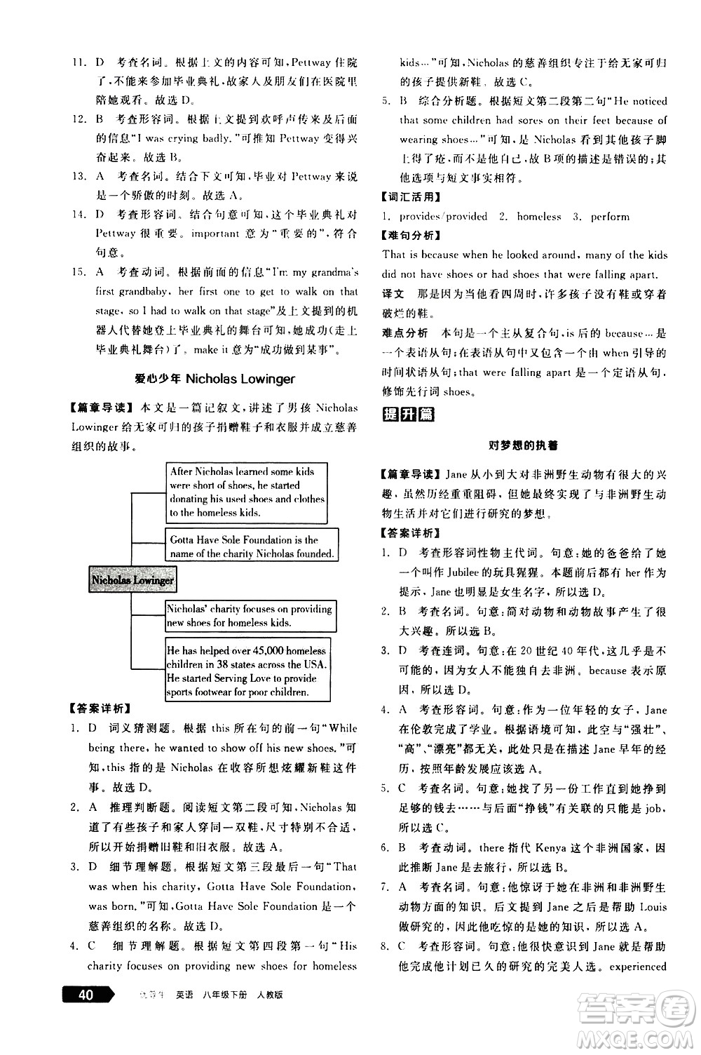 陽光出版社2021練就優(yōu)等生英語完形填空閱讀理解八年級下冊新課標(biāo)RJ人教版答案