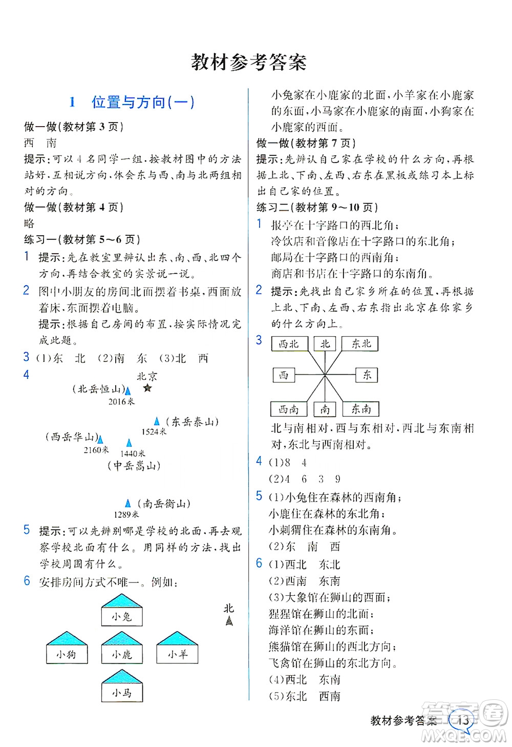 人民教育出版社2021教材解讀數(shù)學(xué)三年級下冊人教版答案