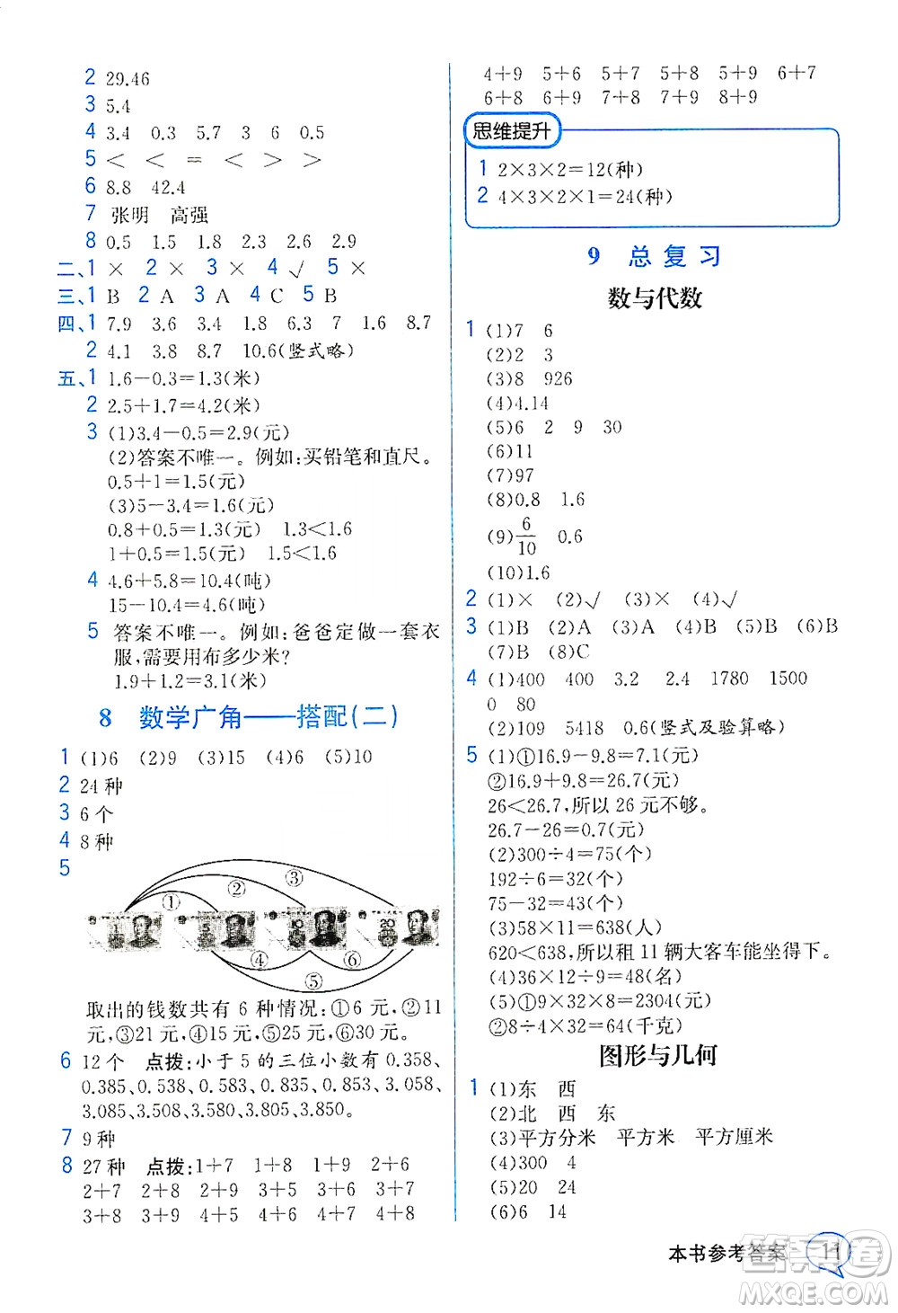 人民教育出版社2021教材解讀數(shù)學(xué)三年級下冊人教版答案