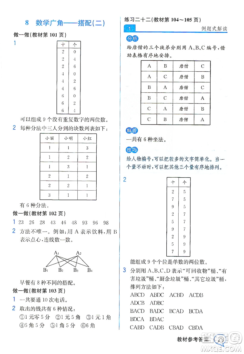 人民教育出版社2021教材解讀數(shù)學(xué)三年級下冊人教版答案