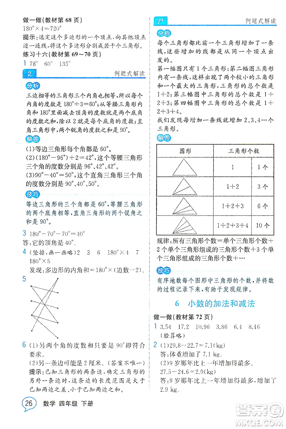 人民教育出版社2021教材解讀數(shù)學(xué)四年級(jí)下冊(cè)人教版答案