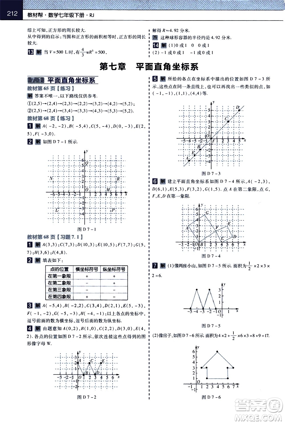 南京師范大學(xué)出版社2021教材幫初中數(shù)學(xué)七年級(jí)下冊(cè)RJ人教版答案