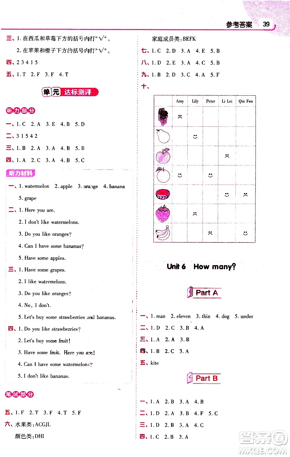 南京師范大學(xué)出版社2021教材幫小學(xué)英語三年級起點三年級下冊RP人教版答案