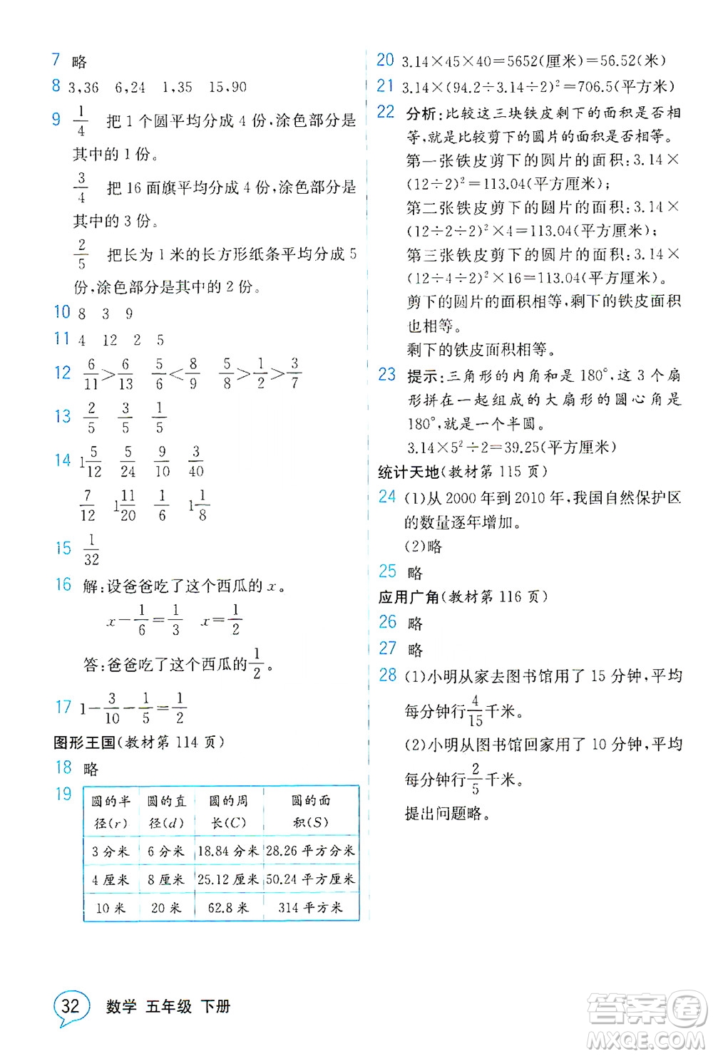 現(xiàn)代教育出版社2021教材解讀數(shù)學(xué)五年級下冊SJ蘇教版答案