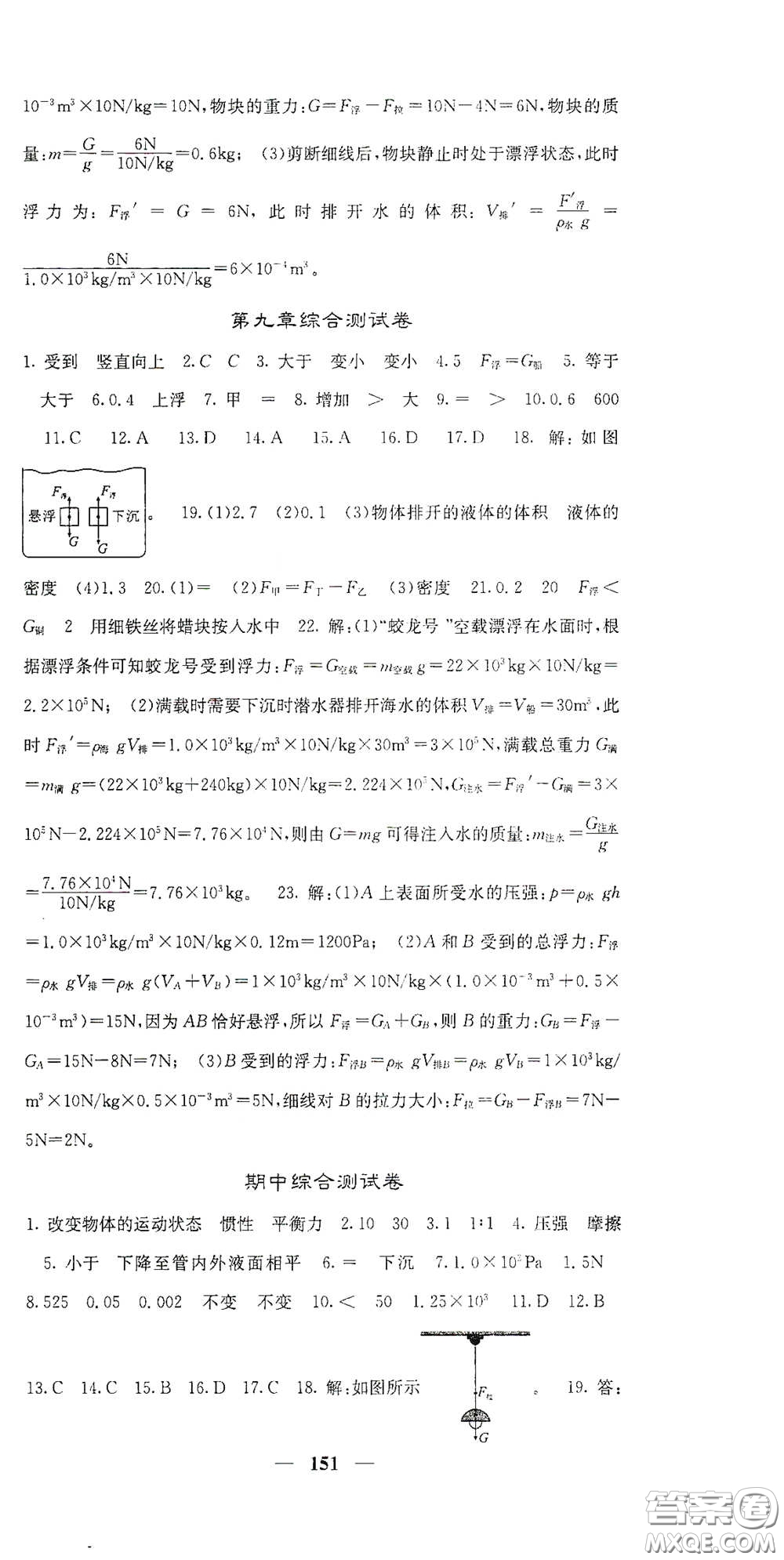 四川大學(xué)出版社2021梯田文化課堂點(diǎn)睛八年級(jí)物理下冊(cè)滬科版答案