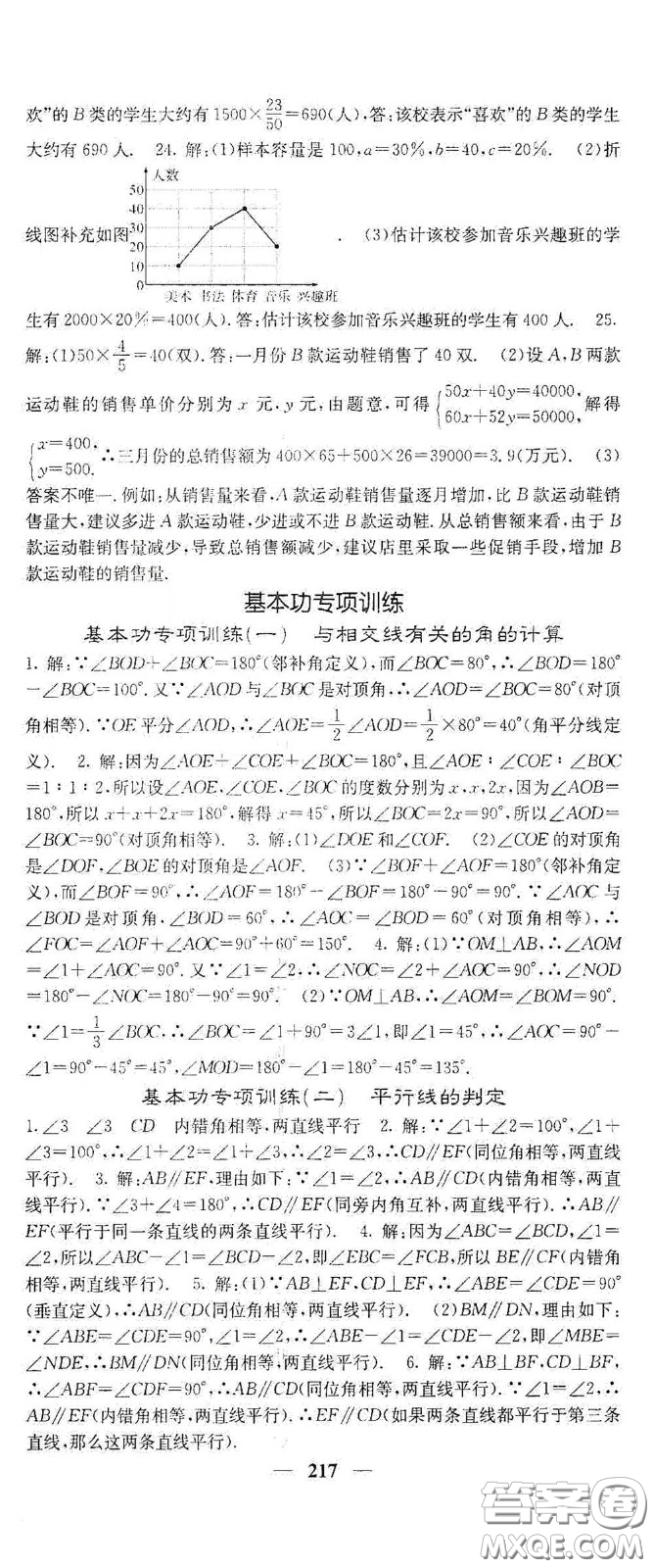 四川大學(xué)出版社2021梯田文化課堂點睛七年級數(shù)學(xué)下冊人教版答案