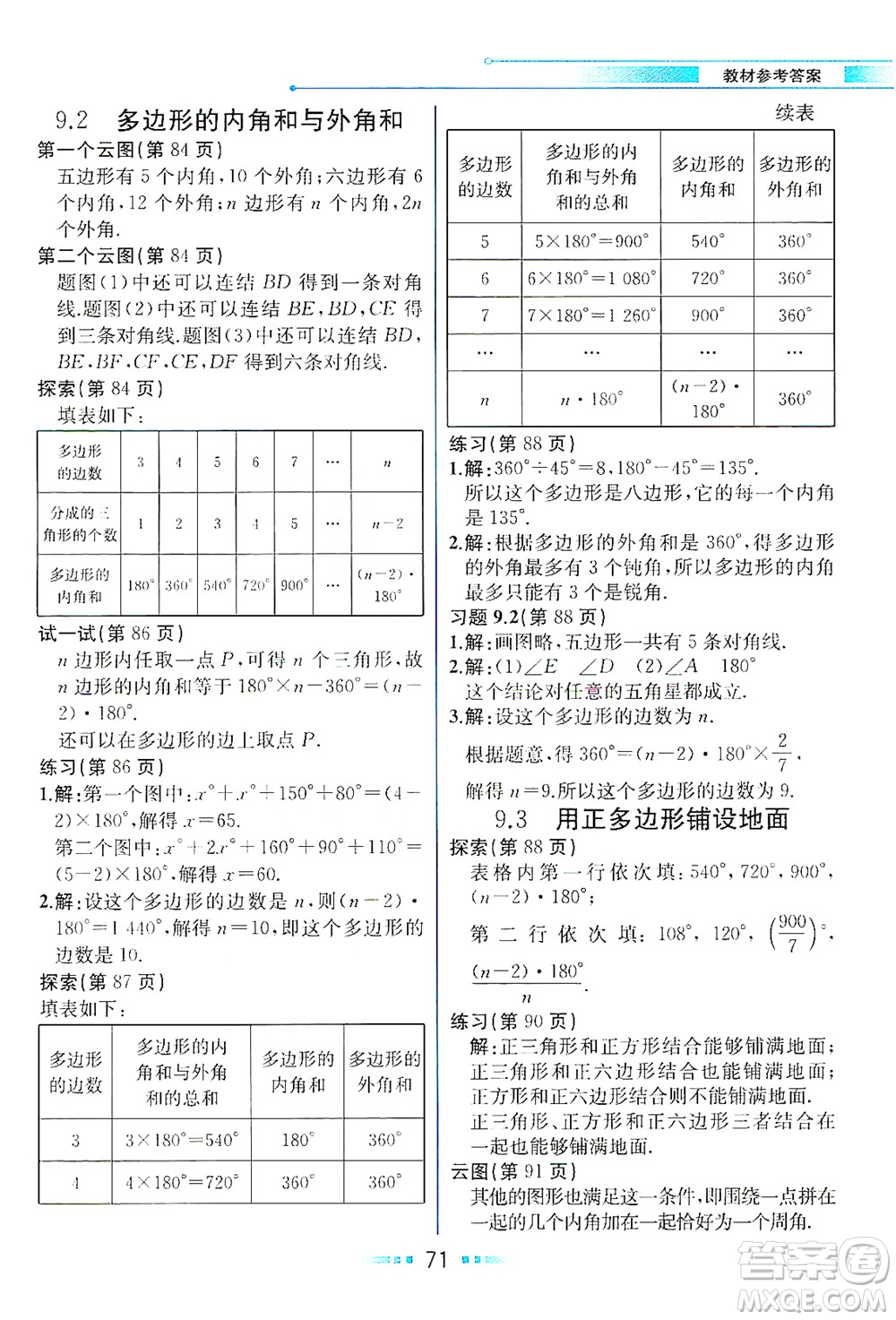 現(xiàn)代教育出版社2021教材解讀數(shù)學(xué)七年級(jí)下冊(cè)HS華師版答案