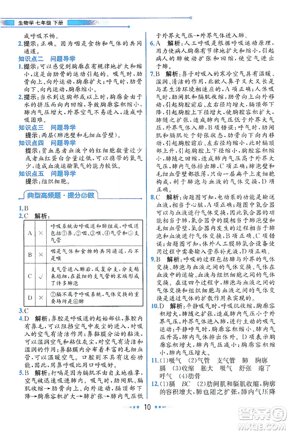 現(xiàn)代教育出版社2021教材解讀生物七年級下冊BS北師大版答案