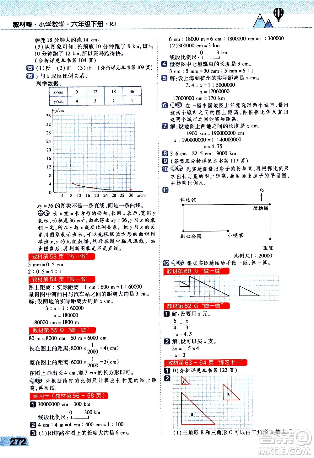 南京師范大學(xué)出版社2021教材幫小學(xué)數(shù)學(xué)六年級下冊RJ人教版答案